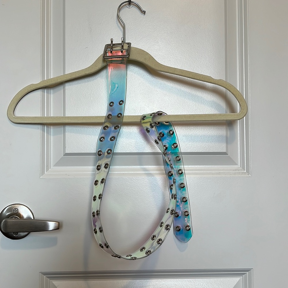 Iridescent Belt with Silver Buckle